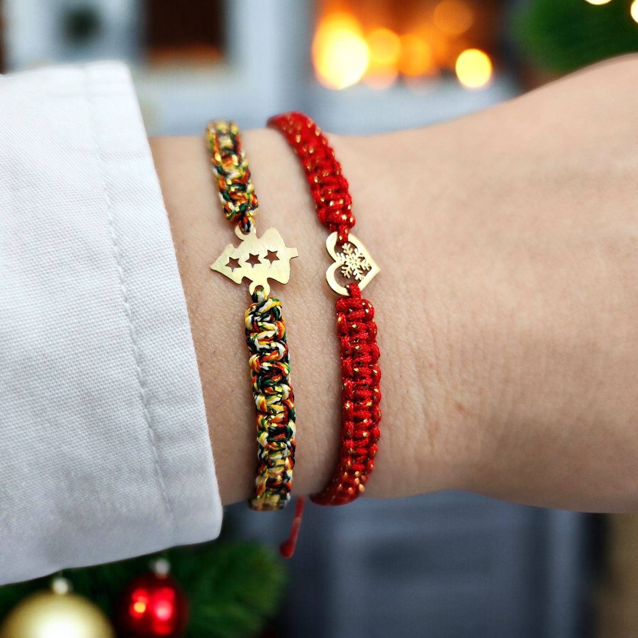 Gold themed bracelets