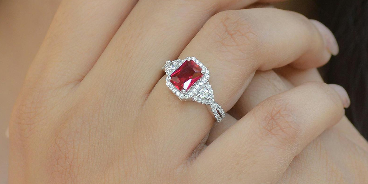 ring with natural ruby