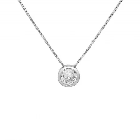 SOLITAIRE silver necklace