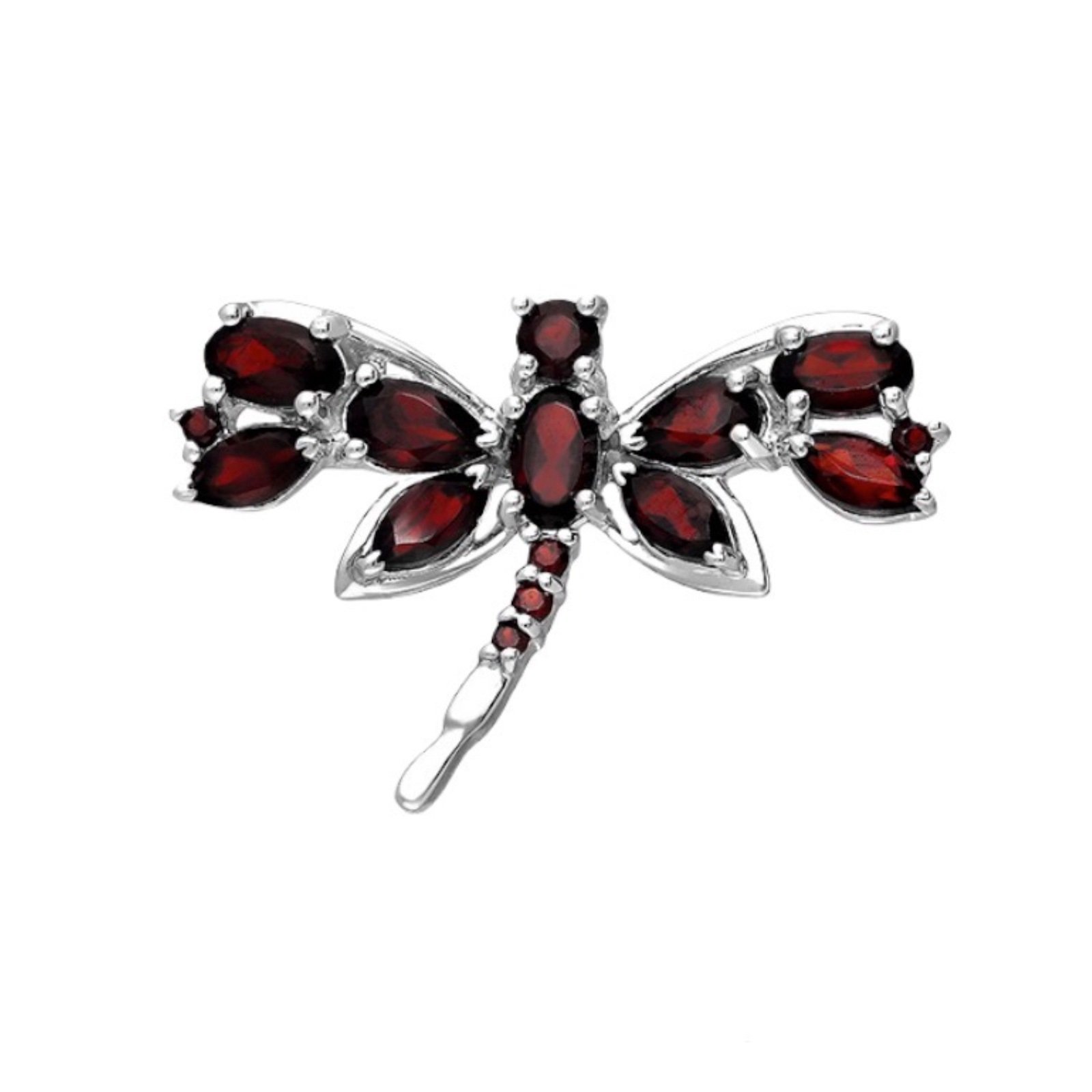 Martissor dragonfly brooch with garnet