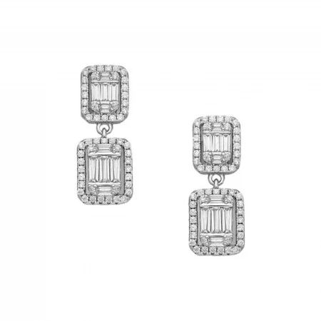 Princess silver earrings