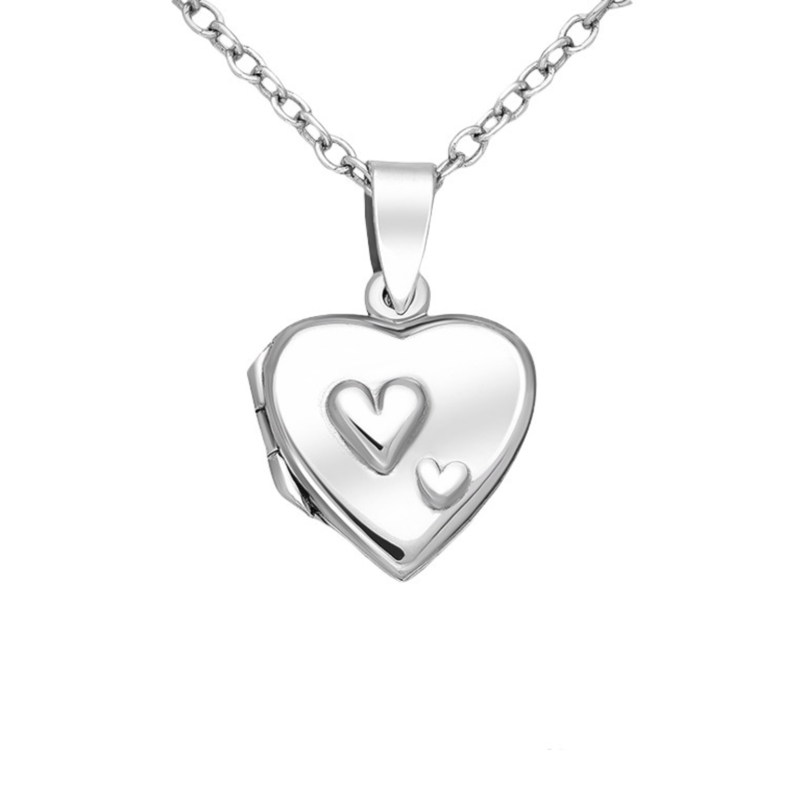 925 silver photo pendant with hearts