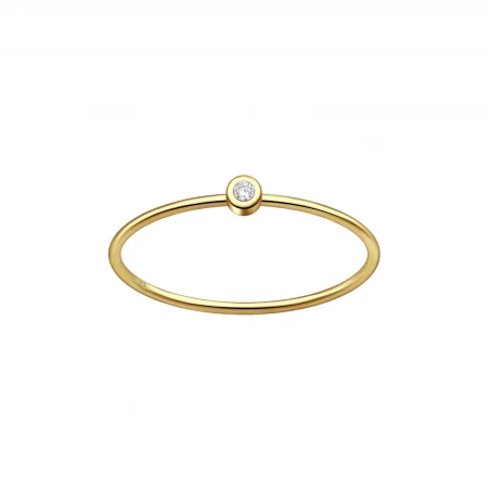 Golden silver ring with stone