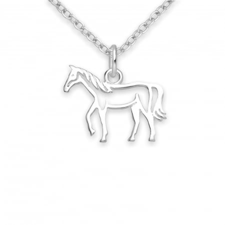 cut horse pendant in 925 silver