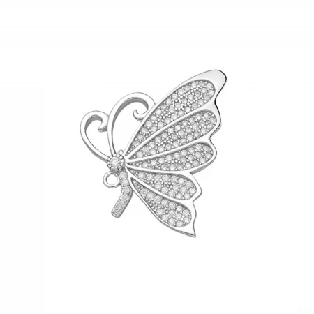 Silver butterfly brooch