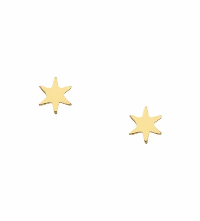 Star earrings in gold-plated silver