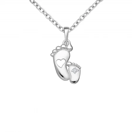 Silver pendant with baby's feet