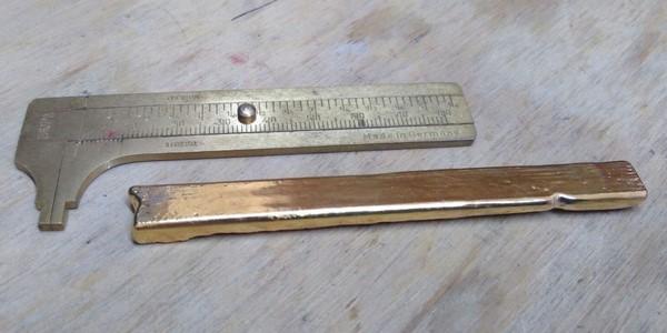 18k yellow gold ingot before rolling