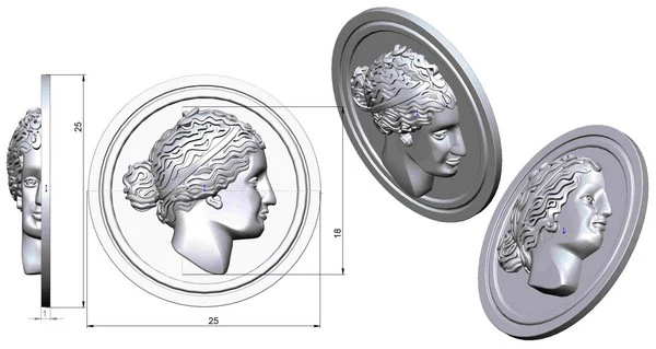medal with Greek face