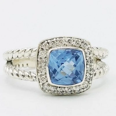 Blue topaz engagement ring size