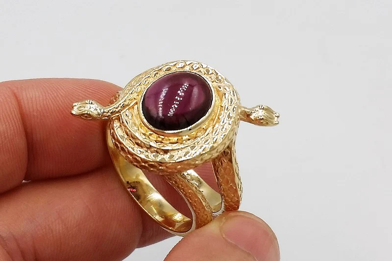 large men's snake ring in solid gold