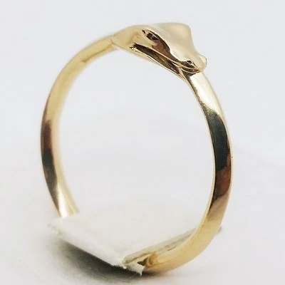 Ouroboros snake ring in gold
