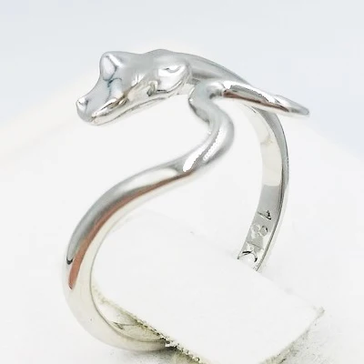snake ring in white gold