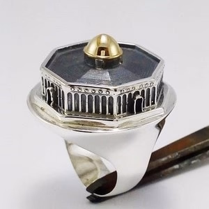 Dome of the Rock ring in silver and gold