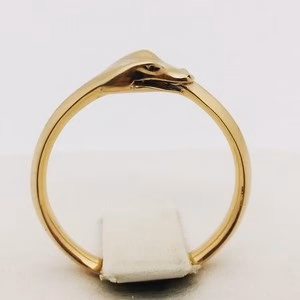 Ouroboros snake ring in gold