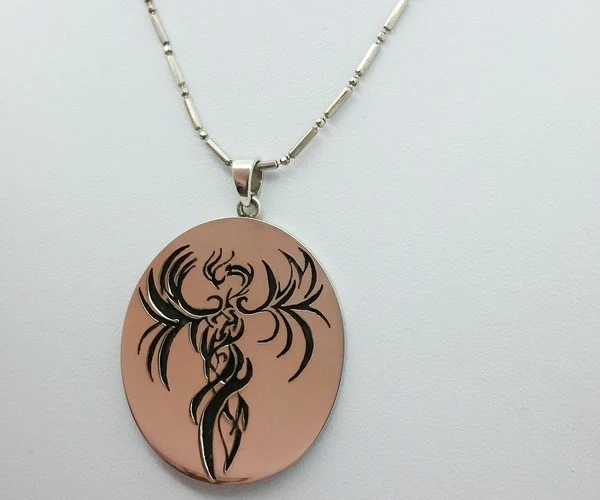 silver phoenix pendant