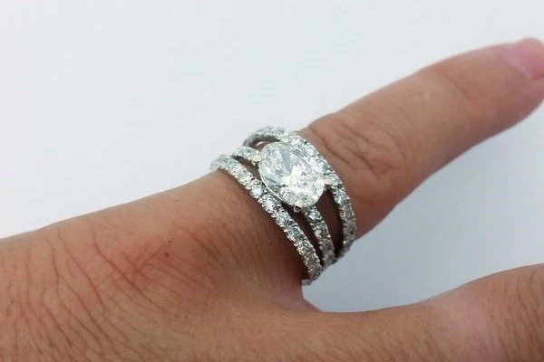 large diamond engagement ring worn on the finger