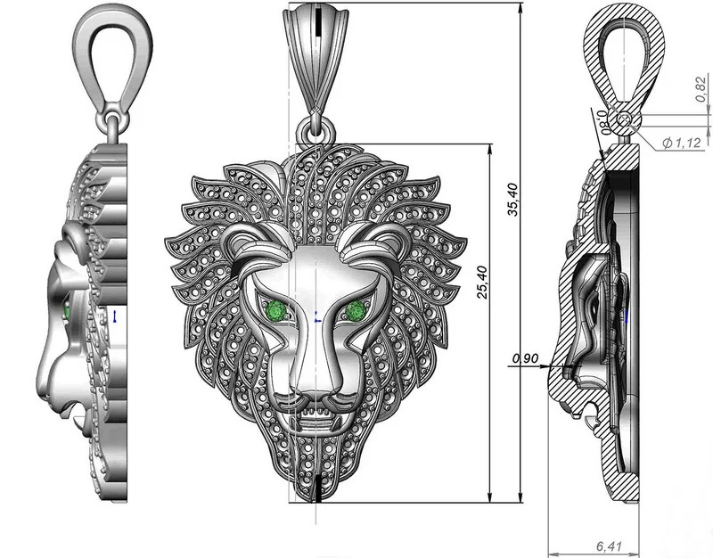 creation of lion pendant for men