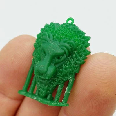 lion pendant printed in wax before processing in gold