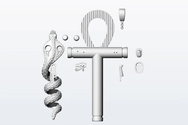 3D modeling of the Egyptian cross pendant of life