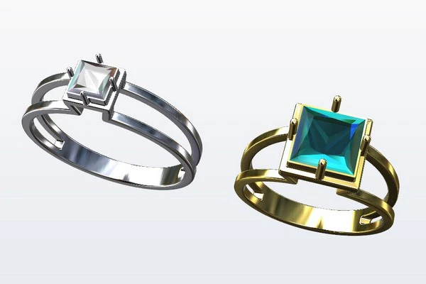 comparison of the izcalia ring before and after changing the size of the stone