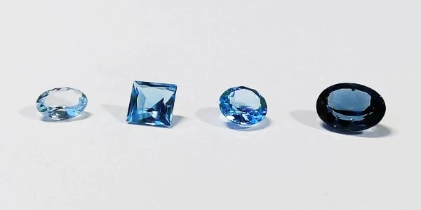 shades of blue from blue topaz stones