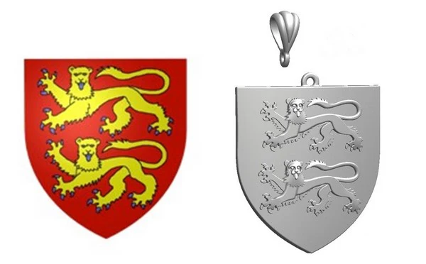 draft of the family crest pendant project