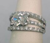 18K White Gold Large Diamond Engagement Ring